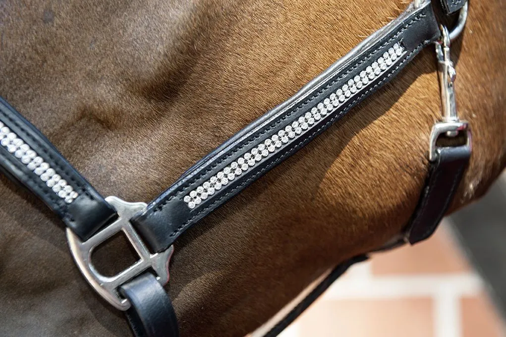HKM Leather Head Collar Diamond
