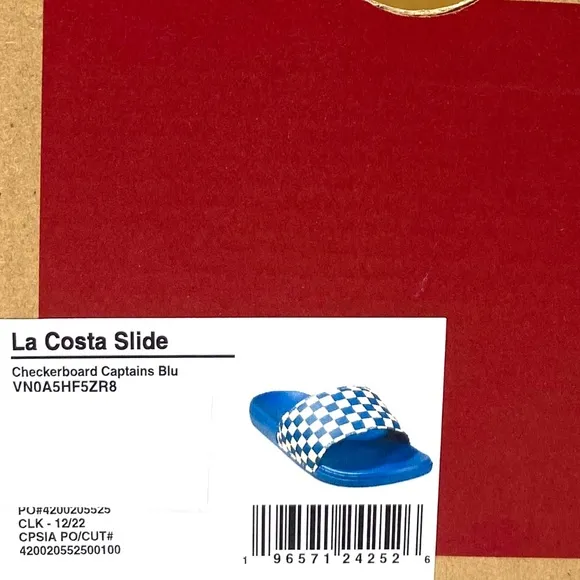 🔥HOT SALE🔥VANS La Costa Slide On Men’s Size Check Blue White VN0A5HF5ZR8