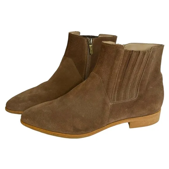 Italeau Womens Brown Suede Almond Toe Ankle Boots Size 41/ 10.5