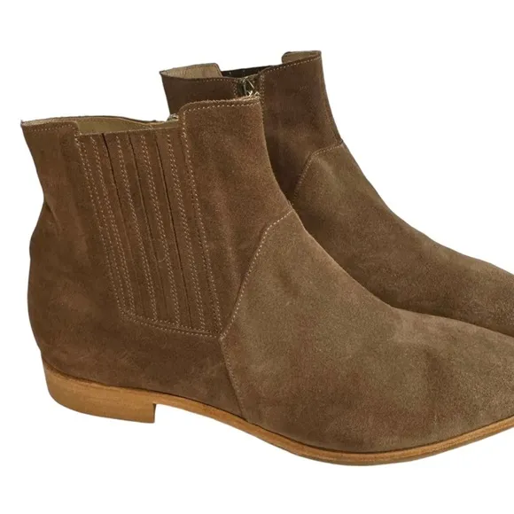 Italeau Womens Brown Suede Almond Toe Ankle Boots Size 41/ 10.5