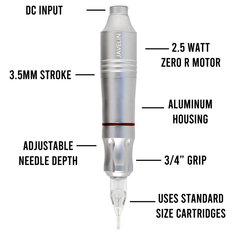 JavelinX Professional Tattoo Pen Kit - 7 Colors Radiant Ink Set