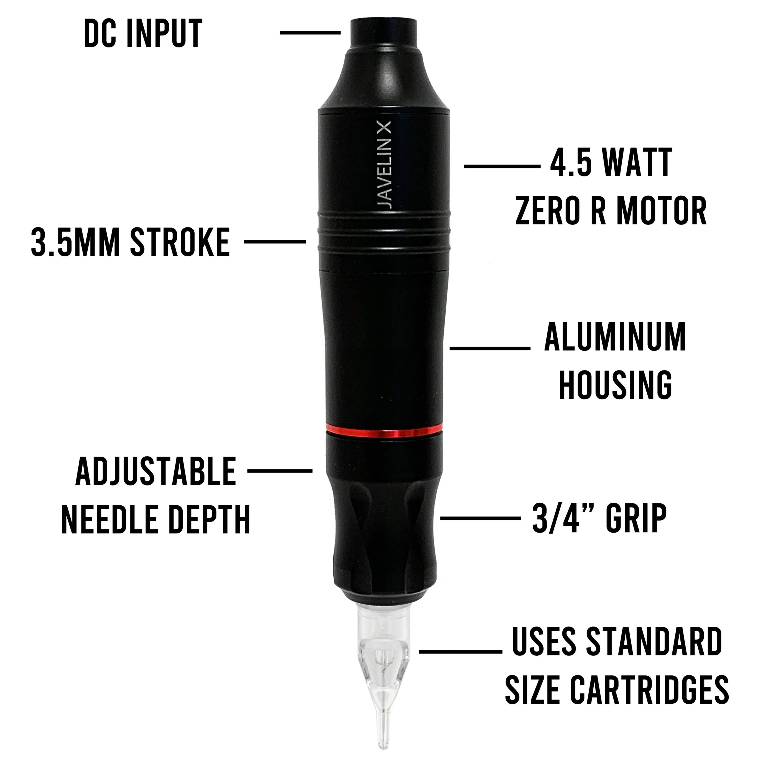 JavelinX Professional Tattoo Pen Kit - 7 Colors Radiant Ink Set
