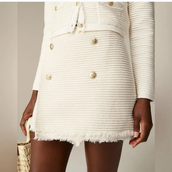 J.Crew Faux-wrap sweater-skirt in fine stretch bouclé CA731