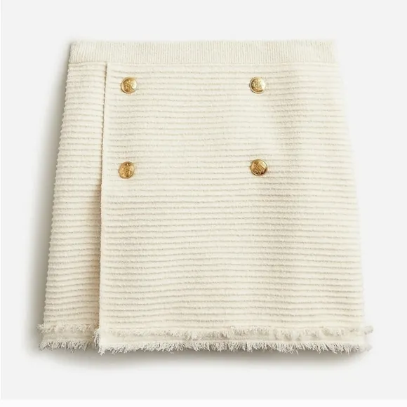 J.Crew Faux-wrap sweater-skirt in fine stretch bouclé CA731