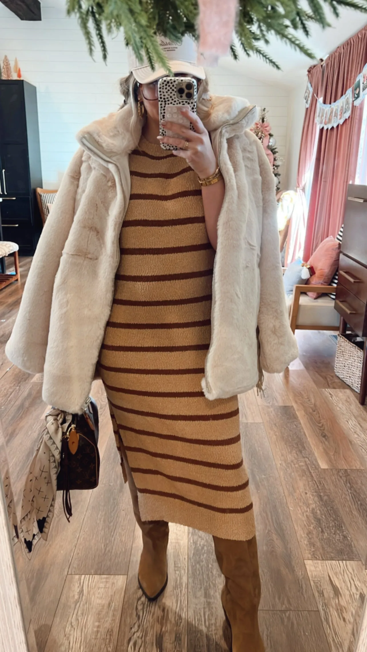 Jersey Girl Knit Dress - Tan   Brown