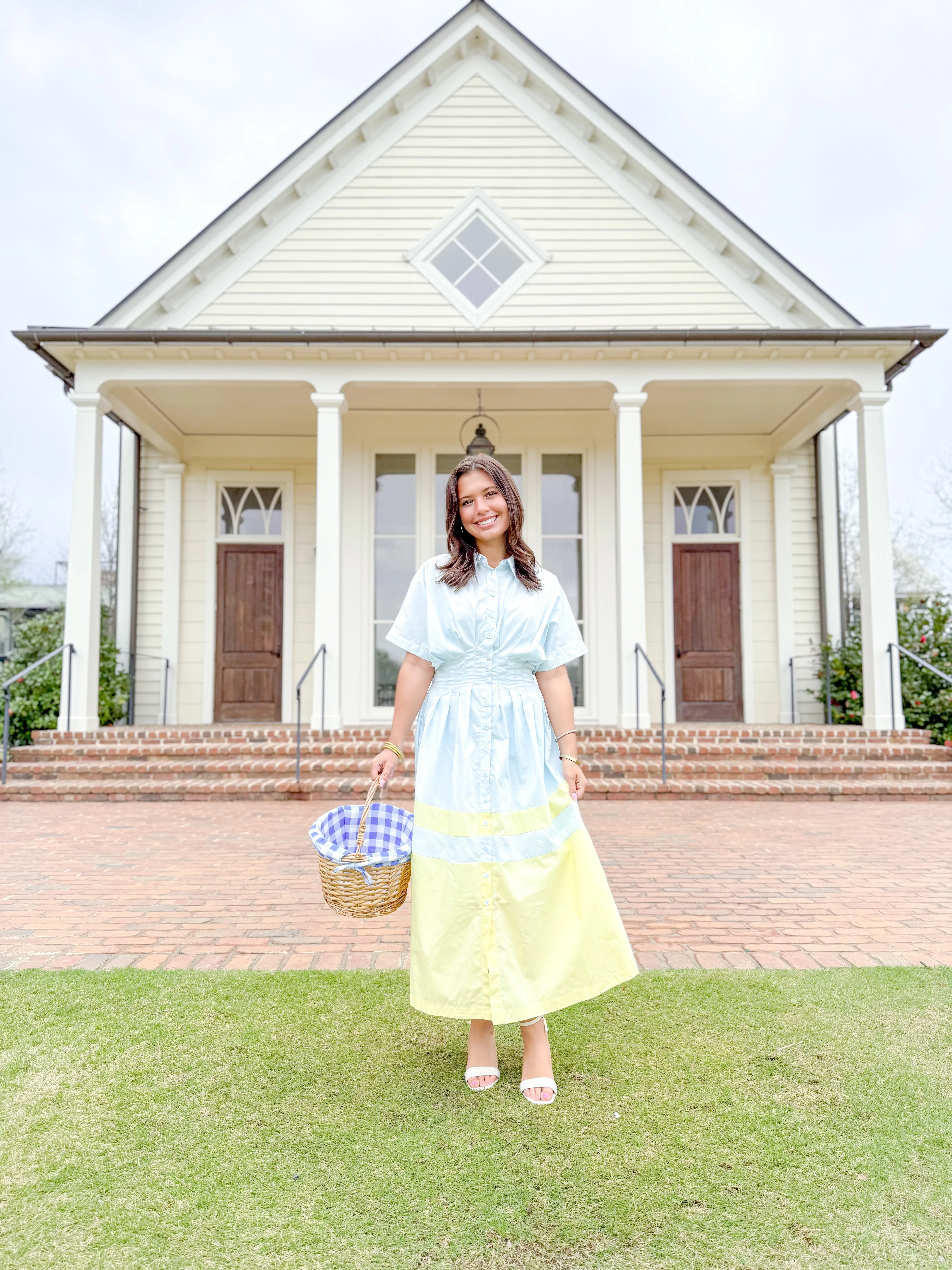 Jess Button Down Pleated Midi Dress