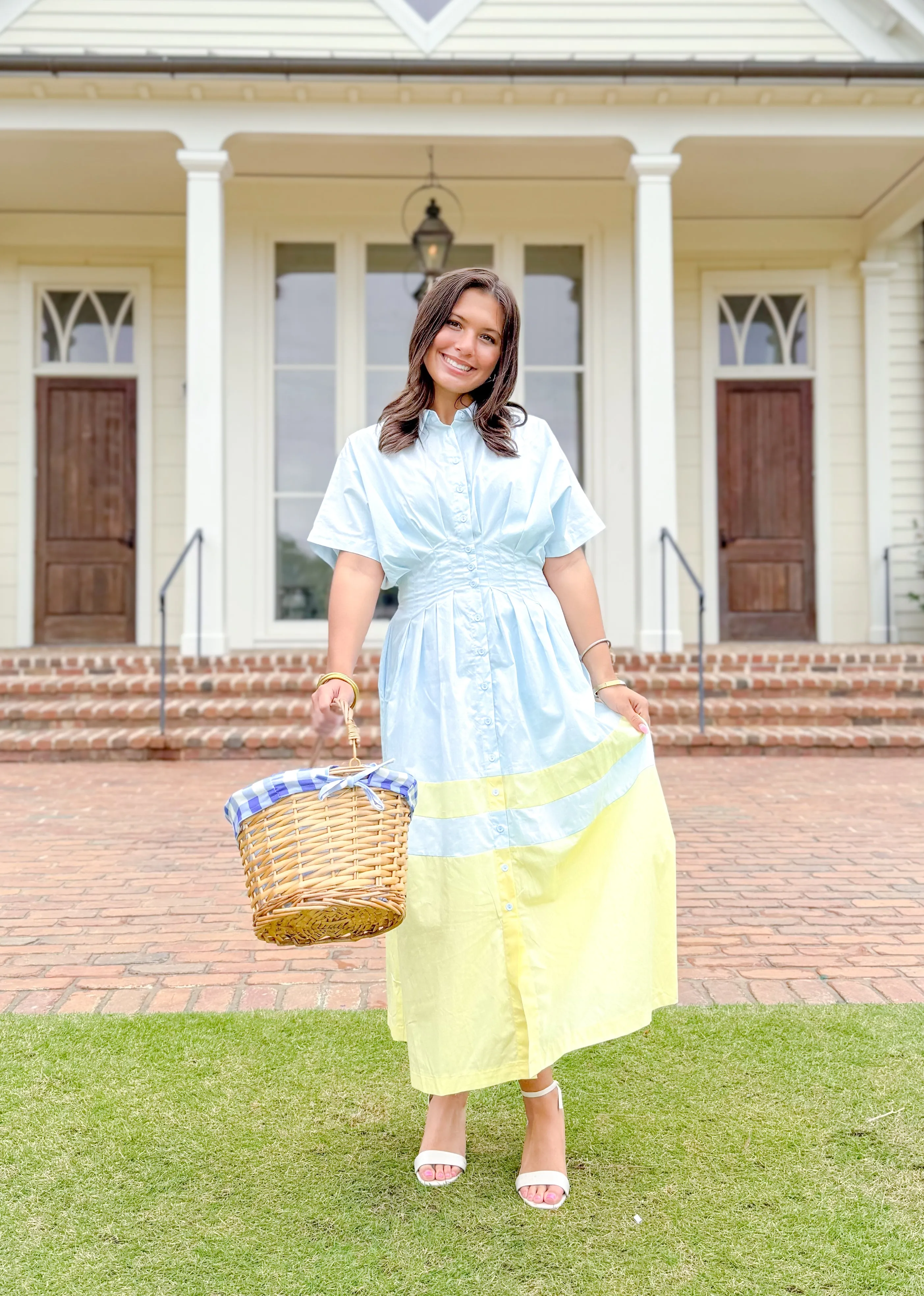 Jess Button Down Pleated Midi Dress