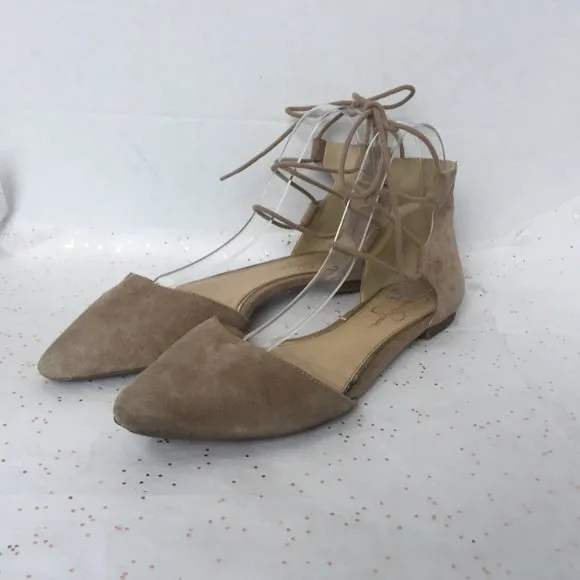 Jessica Simpson Zeena Tan Lace up Point toe - 10