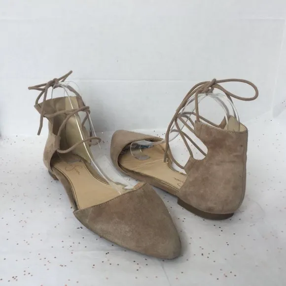 Jessica Simpson Zeena Tan Lace up Point toe - 10