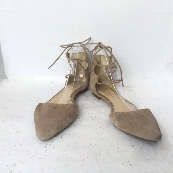 Jessica Simpson Zeena Tan Lace up Point toe - 10