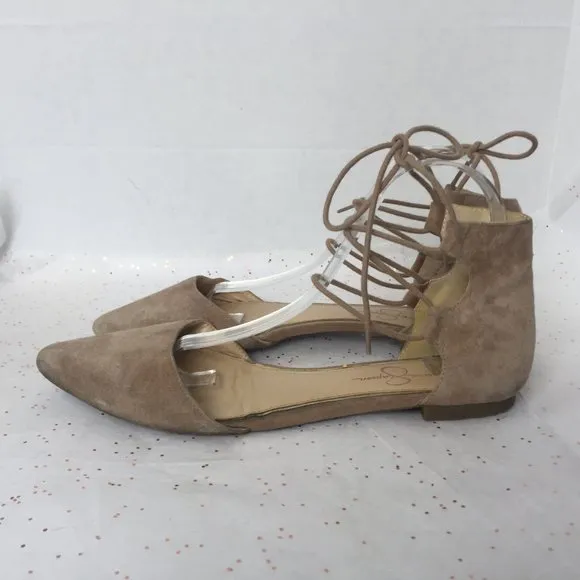 Jessica Simpson Zeena Tan Lace up Point toe - 10