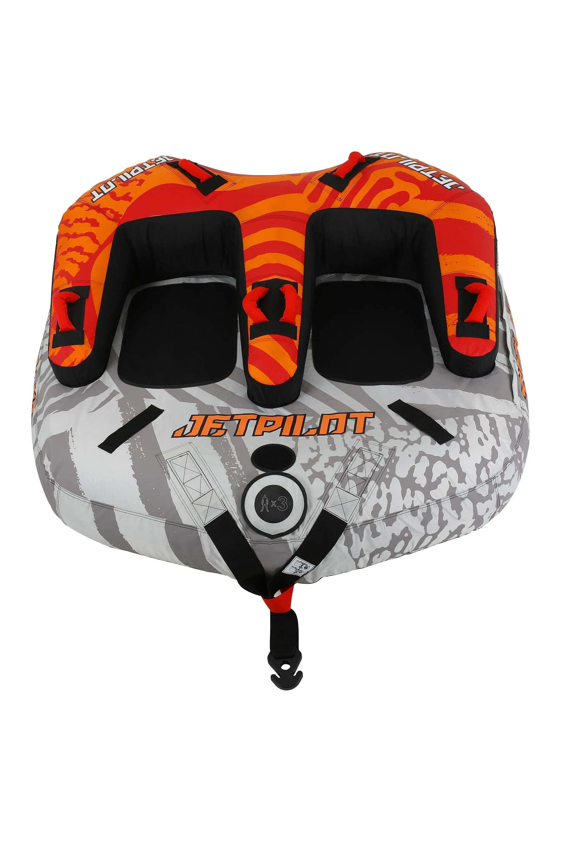 Jetpilot Freeride 3 Person Towable Tube - Grey/Orange