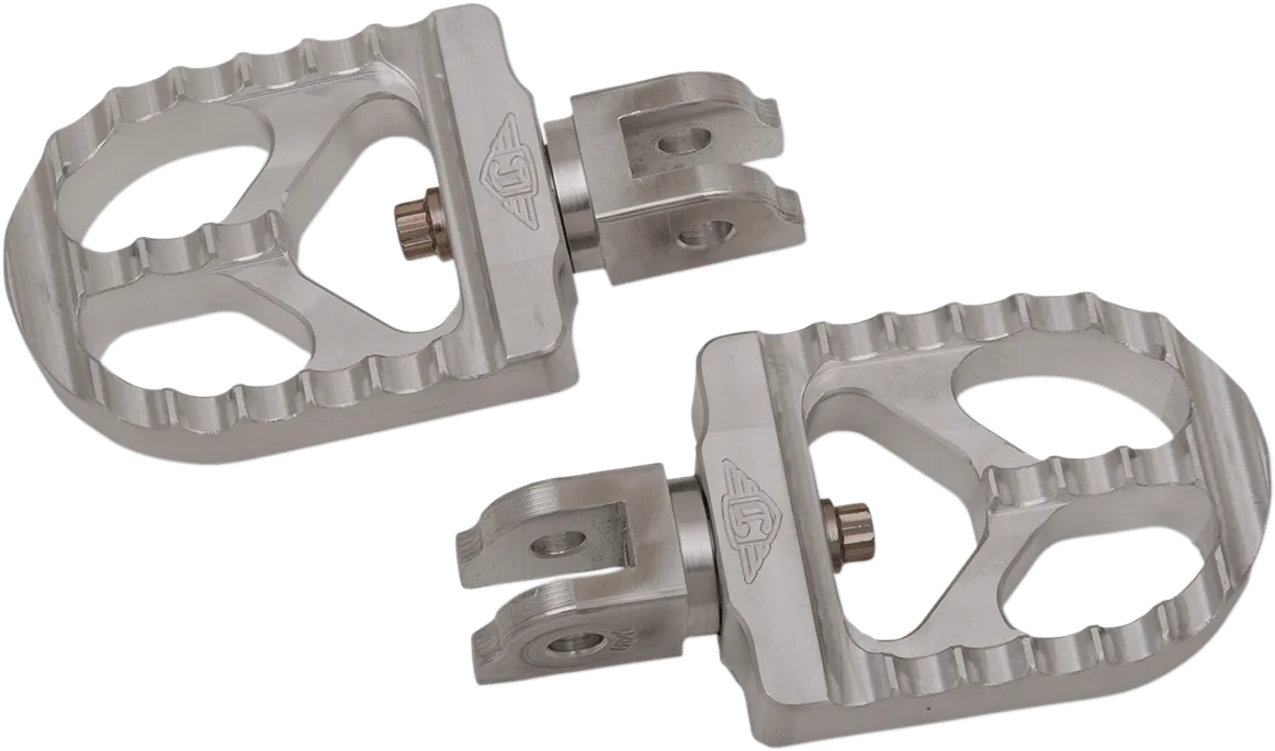 Joker Machine 08-57-6 Adjustable Serrated Short Footpegs - Raw Aluminum