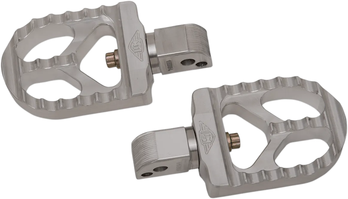 Joker Machine 08-57-7 Adjustable Serrated Short Footpegs - Raw aluminum