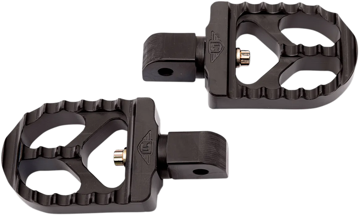 Joker Machine 08-57-7B Adjustable Serrated Short Footpegs - Black Anodized
