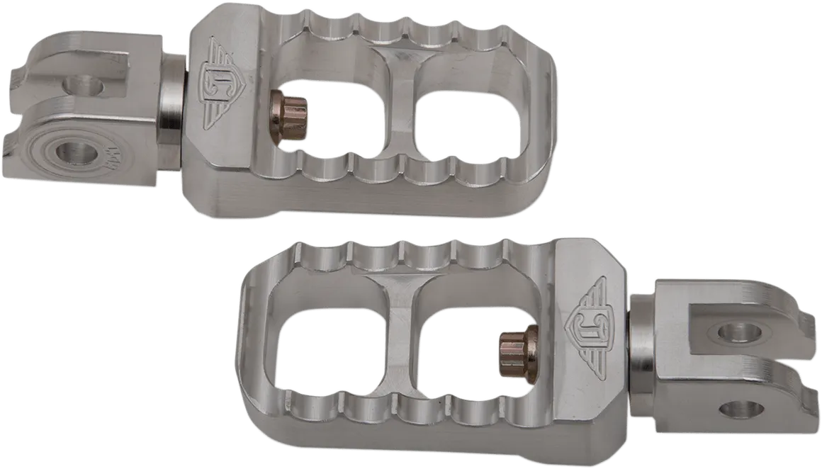 Joker Machine 08-642-6 Adjustable Serrated Stubby Footpegs - Raw Aluminum