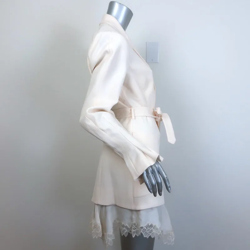 Jonathan Simkhai Victoria Lace-Trimmed Blazer Dress Ivory Stretch Crepe Size 6