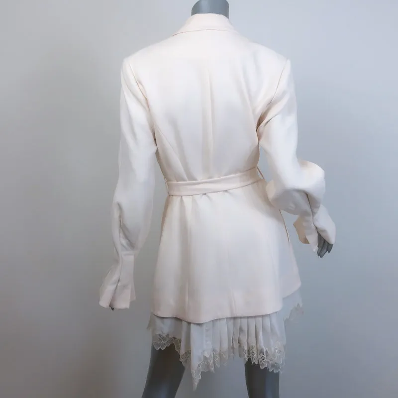 Jonathan Simkhai Victoria Lace-Trimmed Blazer Dress Ivory Stretch Crepe Size 6