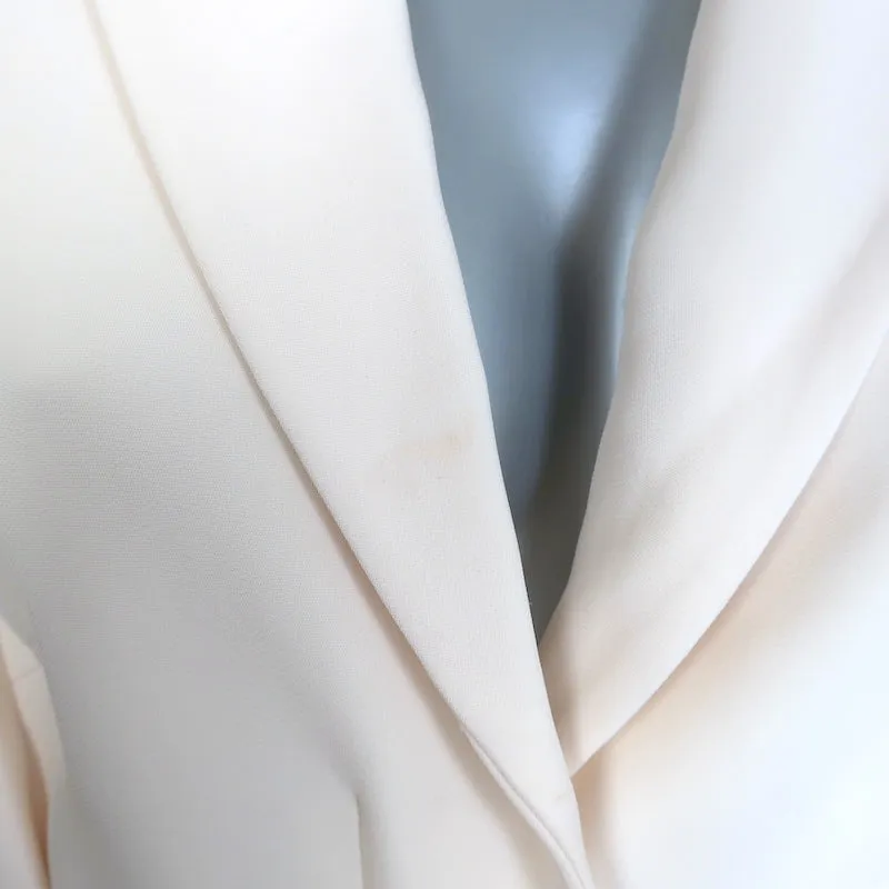 Jonathan Simkhai Victoria Lace-Trimmed Blazer Dress Ivory Stretch Crepe Size 6