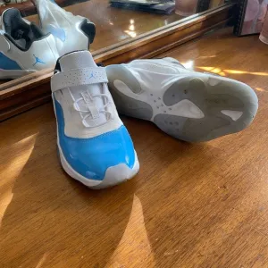 Jordan Blue and White Sneakers with Strap Closure