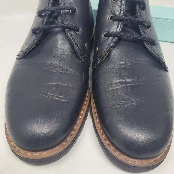 Josef Seibel Leather Ankle Chukka Boots Mens Size 43 (US 9.5-10) Black Lace 98%