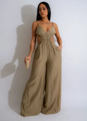 Jovana Sleeveless Cutout Back Wide Leg Jumpsuit