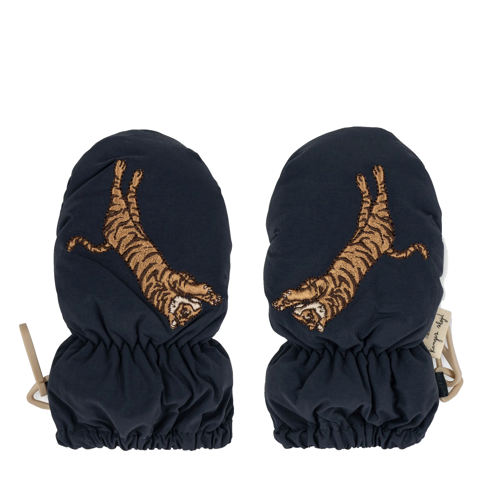 Juno Tiger Embroidered Quilted Baby Mittens (0-18 Months)