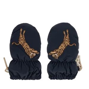 Juno Tiger Embroidered Quilted Baby Mittens (0-18 Months)