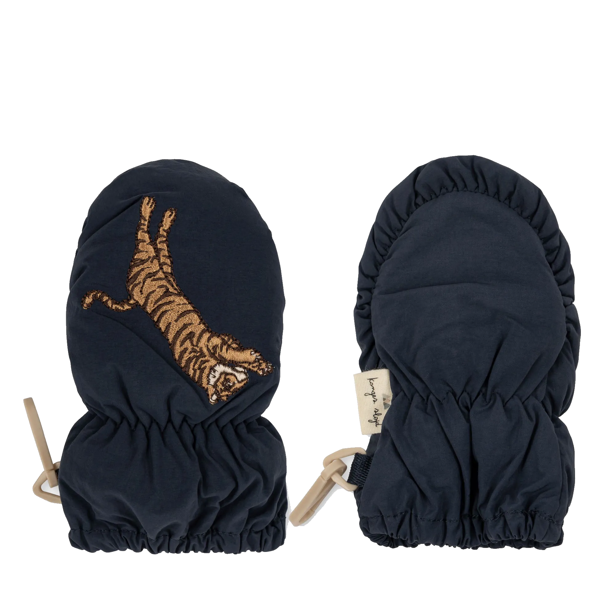 Juno Tiger Embroidered Quilted Baby Mittens (0-18 Months)