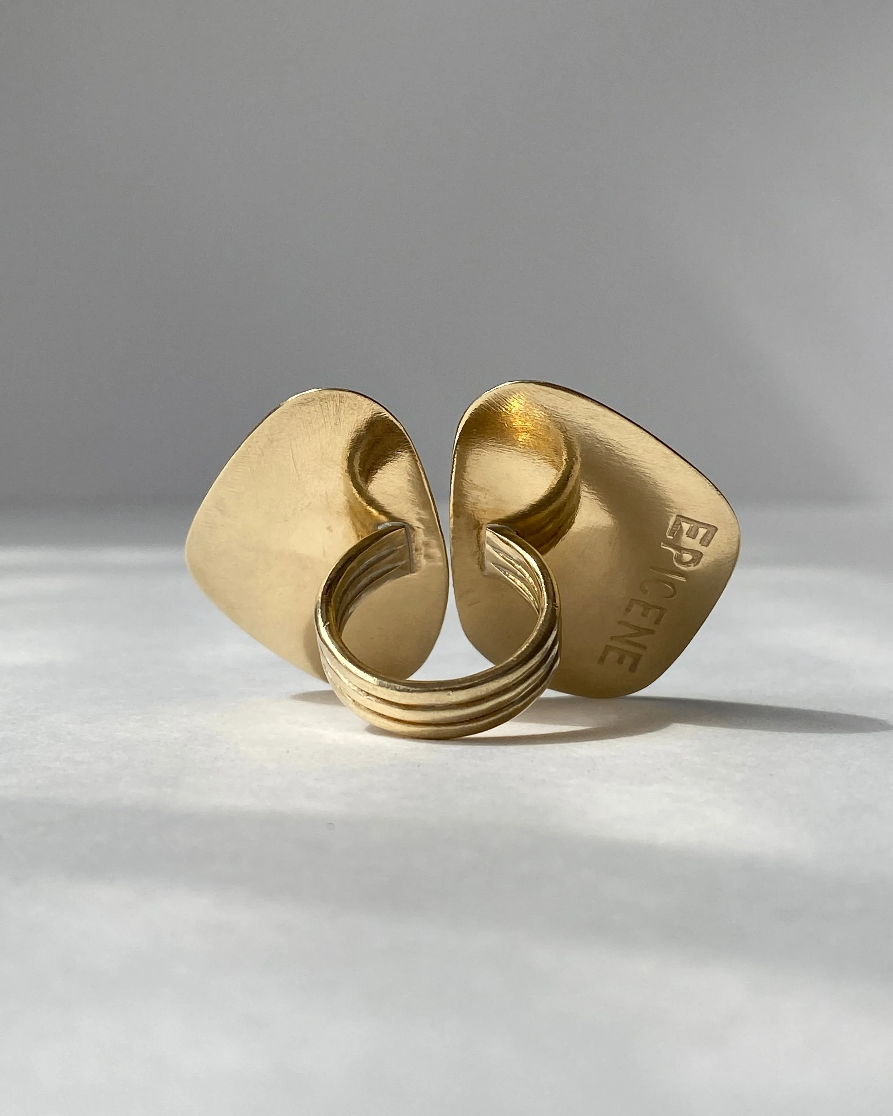 Juxtapose Ring in Abstract Rhodonite