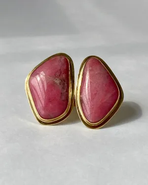 Juxtapose Ring in Abstract Rhodonite