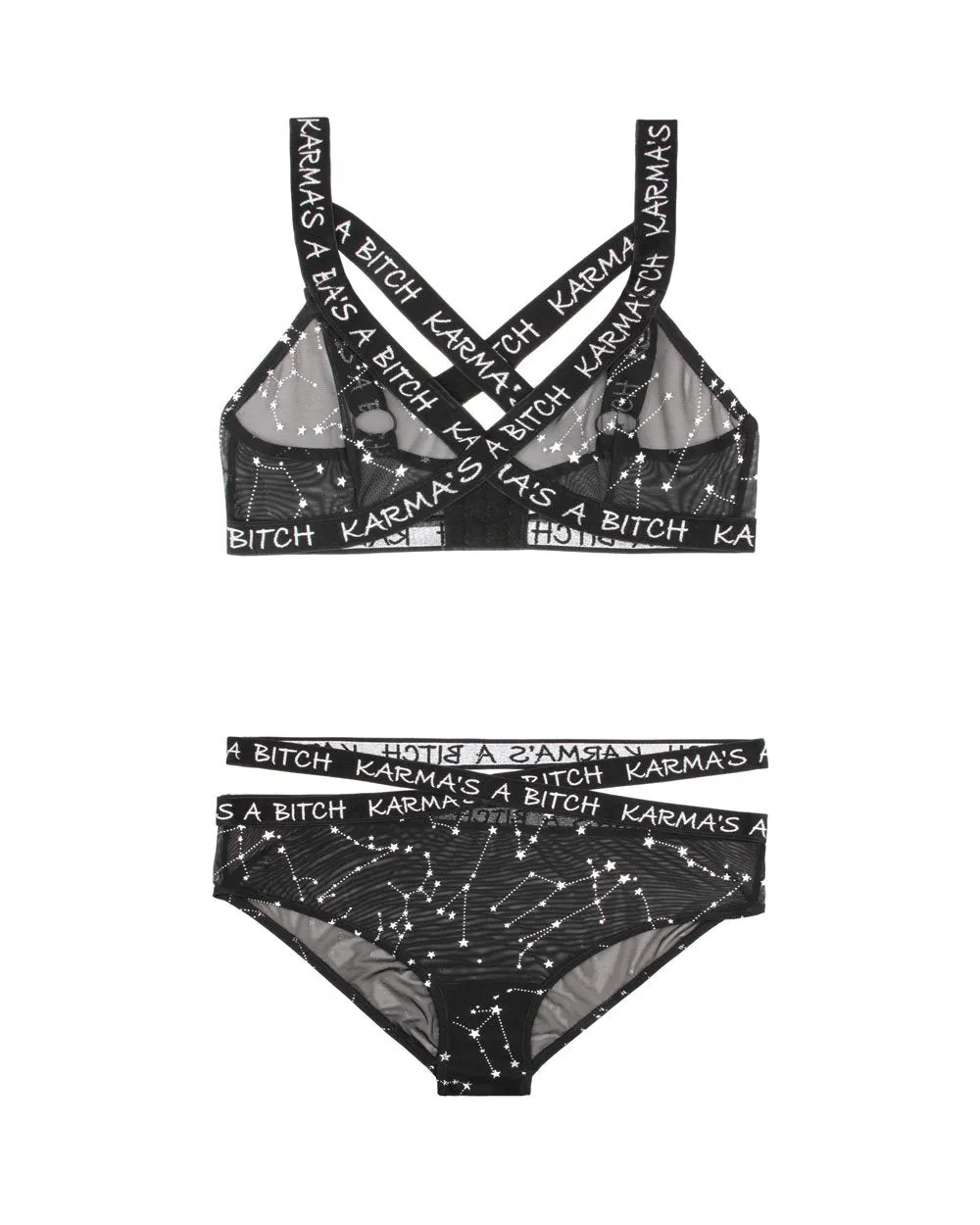 Karma's a Bitch Bralette and Cutout Panty Set