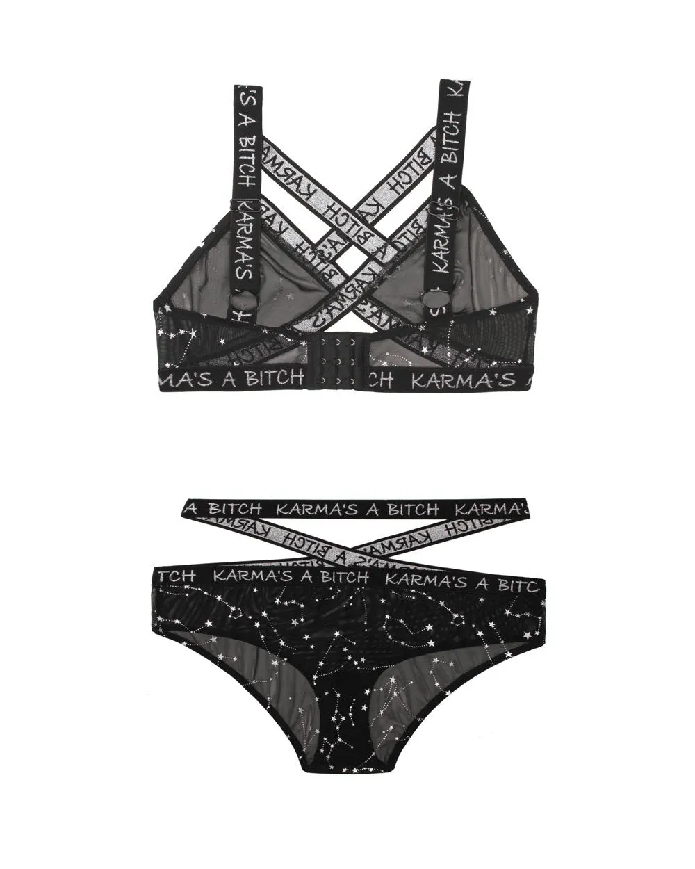 Karma's a Bitch Bralette and Cutout Panty Set