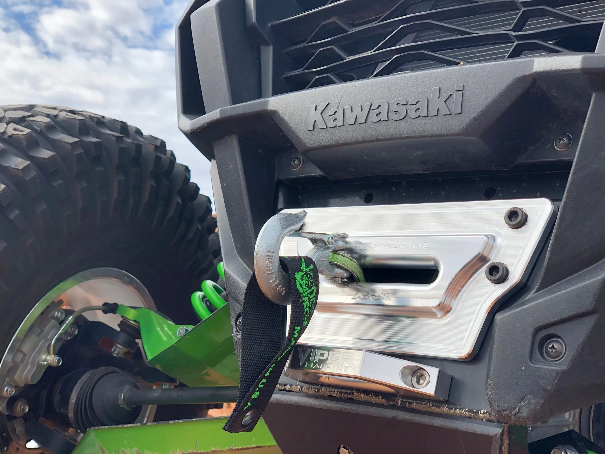 Kawasaki KRX 1000 Billet Winch Plate with Integrated Rope Hawse (2020 )