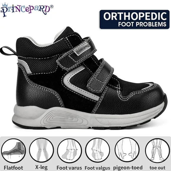 Kids Black Orthopedic Boots Toddler Sz 5