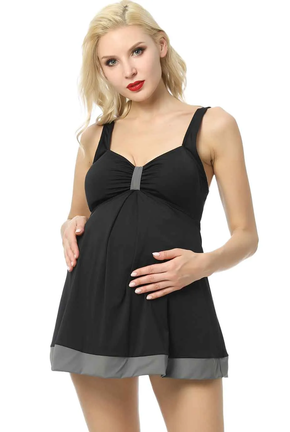 Kimi   Kai Maternity "Teresa" UPF 50  One Piece Maternity Swim Dress