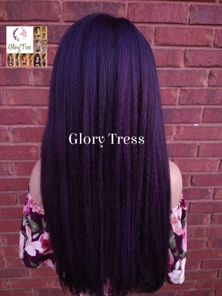 Kinky Straight Lace Front Wig, Natural Yaki Straight Wig, African American Wig, Glory Tress, Ready To Ship // PRECIOUS