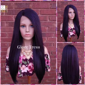 Kinky Straight Lace Front Wig, Natural Yaki Straight Wig, African American Wig, Glory Tress, Ready To Ship // PRECIOUS