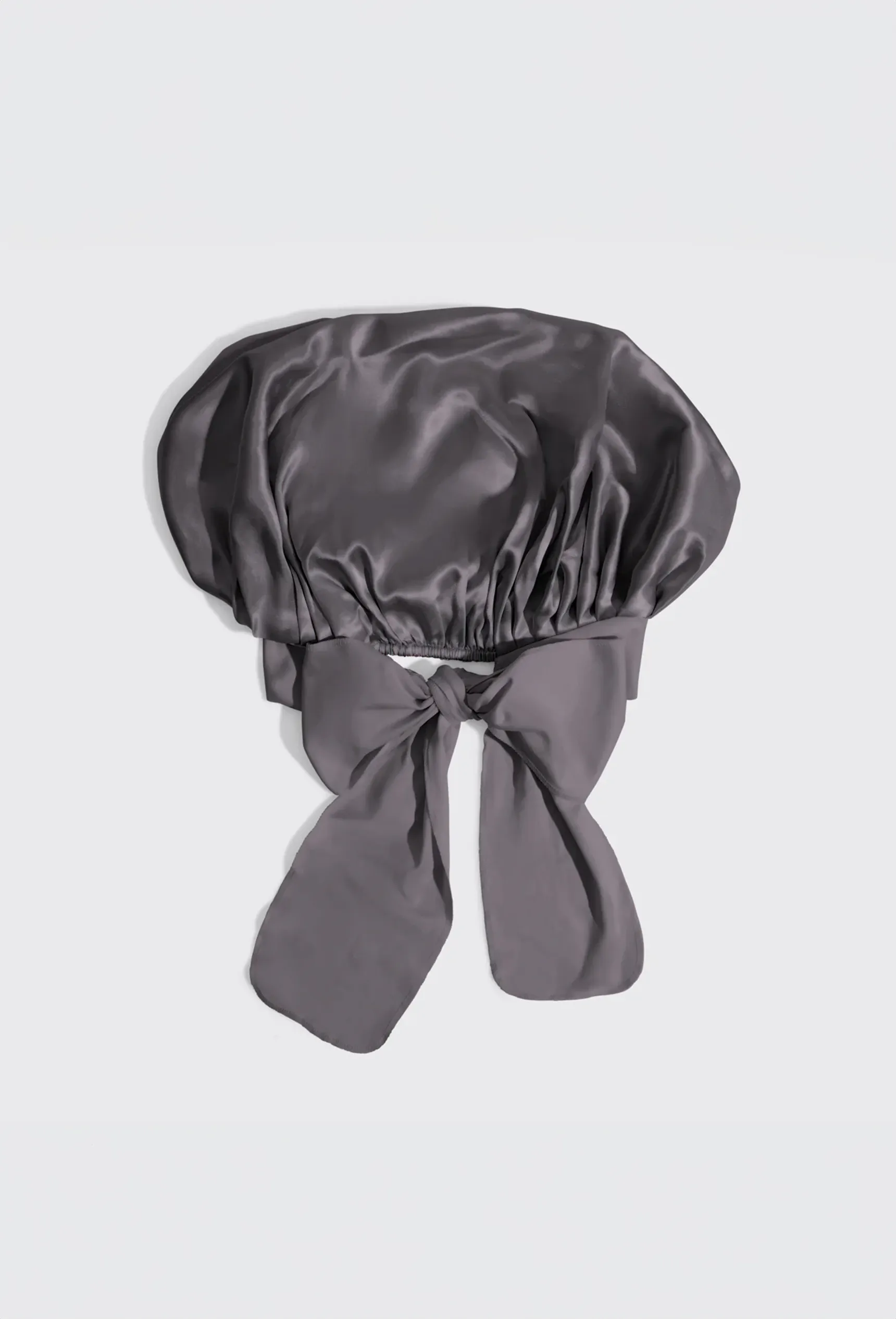 Kitsch Adjustable Oversized Satin Bonnet in Charcoal