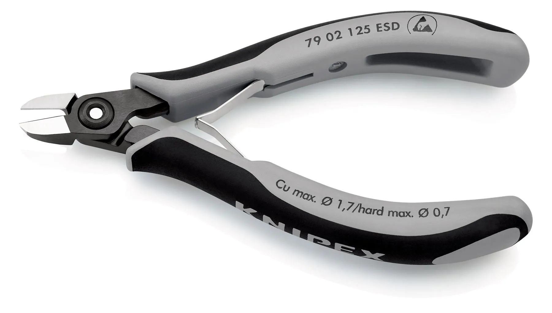 KNIPEX Precision Electronics Side Cutter Cutting Pliers ESD 125mm Multi Component Grips 79 02 125 ESD