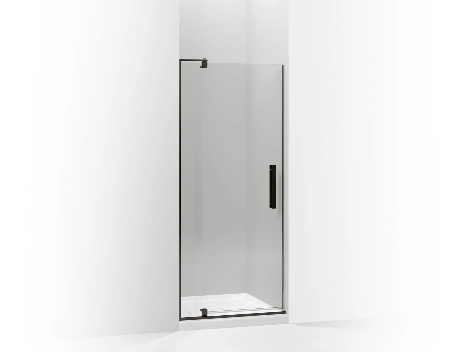 KOHLER K-707506-L Revel Pivot shower door, 74" H x 27-5/16 - 31-1/8" W, with 5/16" thick Crystal Clear glass