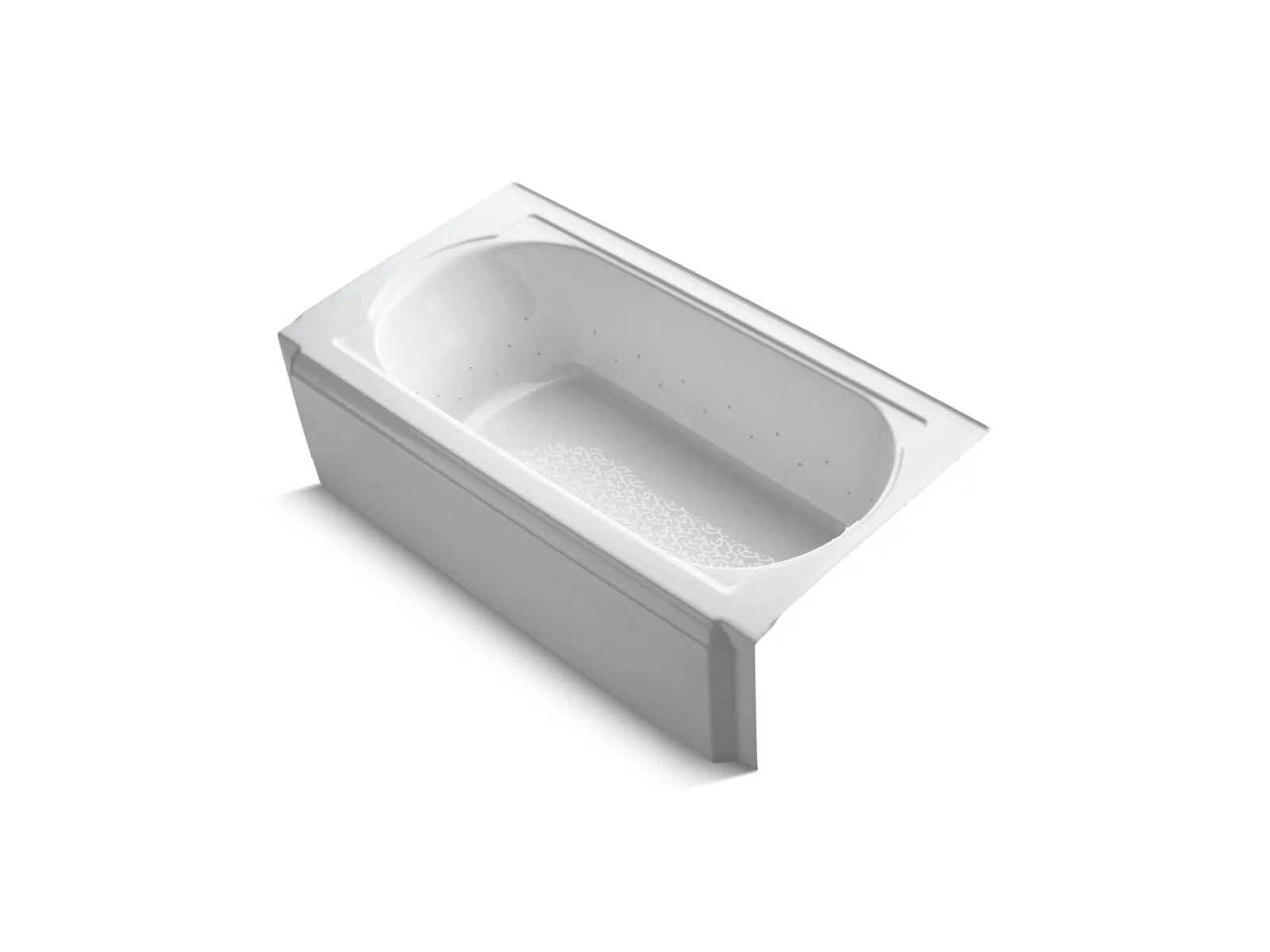 KOHLER K-724-G0 Memoirs 60" x 33-3/4" alcove BubbleMassage air bath with White airjet color finish and right-hand drain