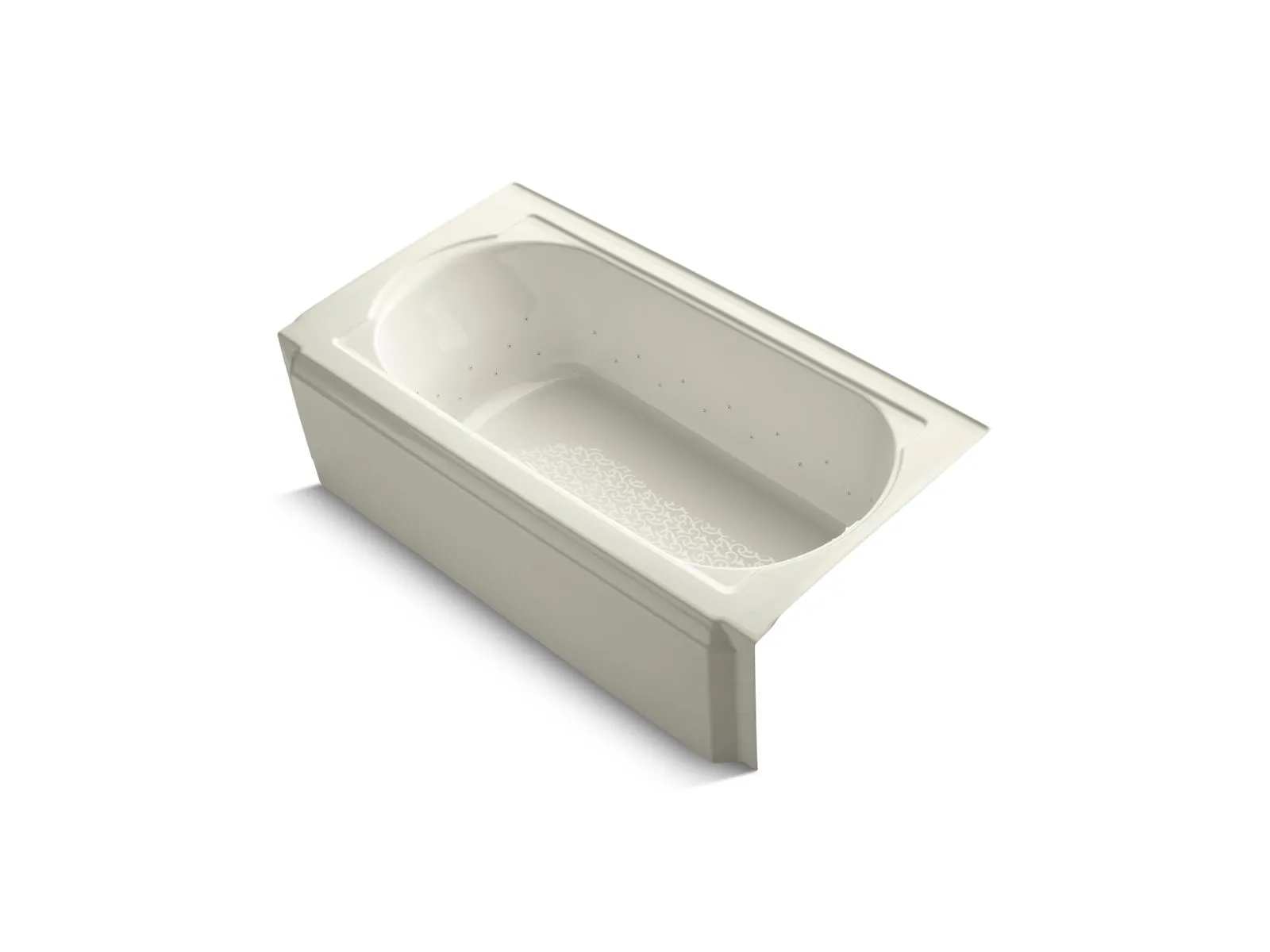 KOHLER K-724-G96 Memoirs 60" x 33-3/4" alcove BubbleMassage air bath with Biscuit airjet color finish and right-hand drain