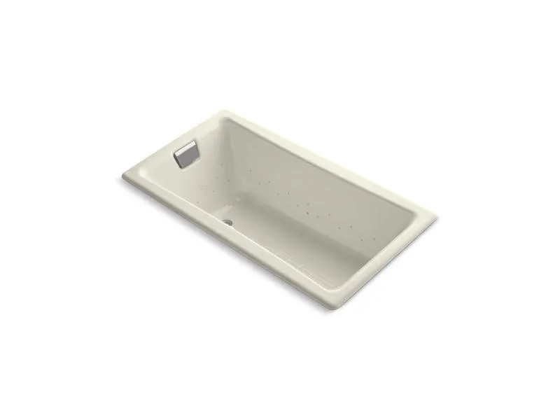 KOHLER K-852-G96-96 Tea-for-Two 60" x 32" drop-in BubbleMassage air bath with Biscuit airjet finish