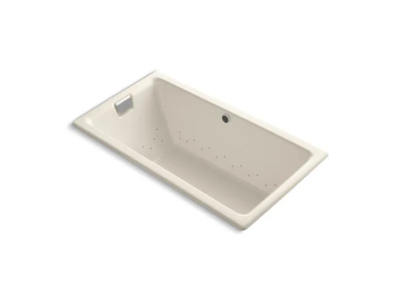KOHLER K-856-GBN-0 Tea-for-Two 66" x 36" drop-in BubbleMassage air bath with Vibrant Brushed Nickel airjet finish