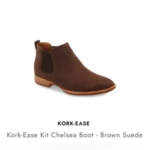 Kork-Ease Women’s Kit Chelsea Boot Brown Suede Casual Winter NWOT Size 7