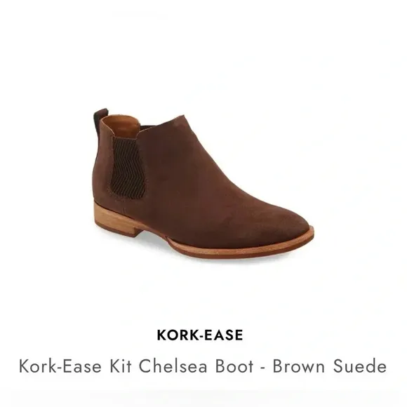 Kork-Ease Women’s Kit Chelsea Boot Brown Suede Casual Winter NWOT Size 7