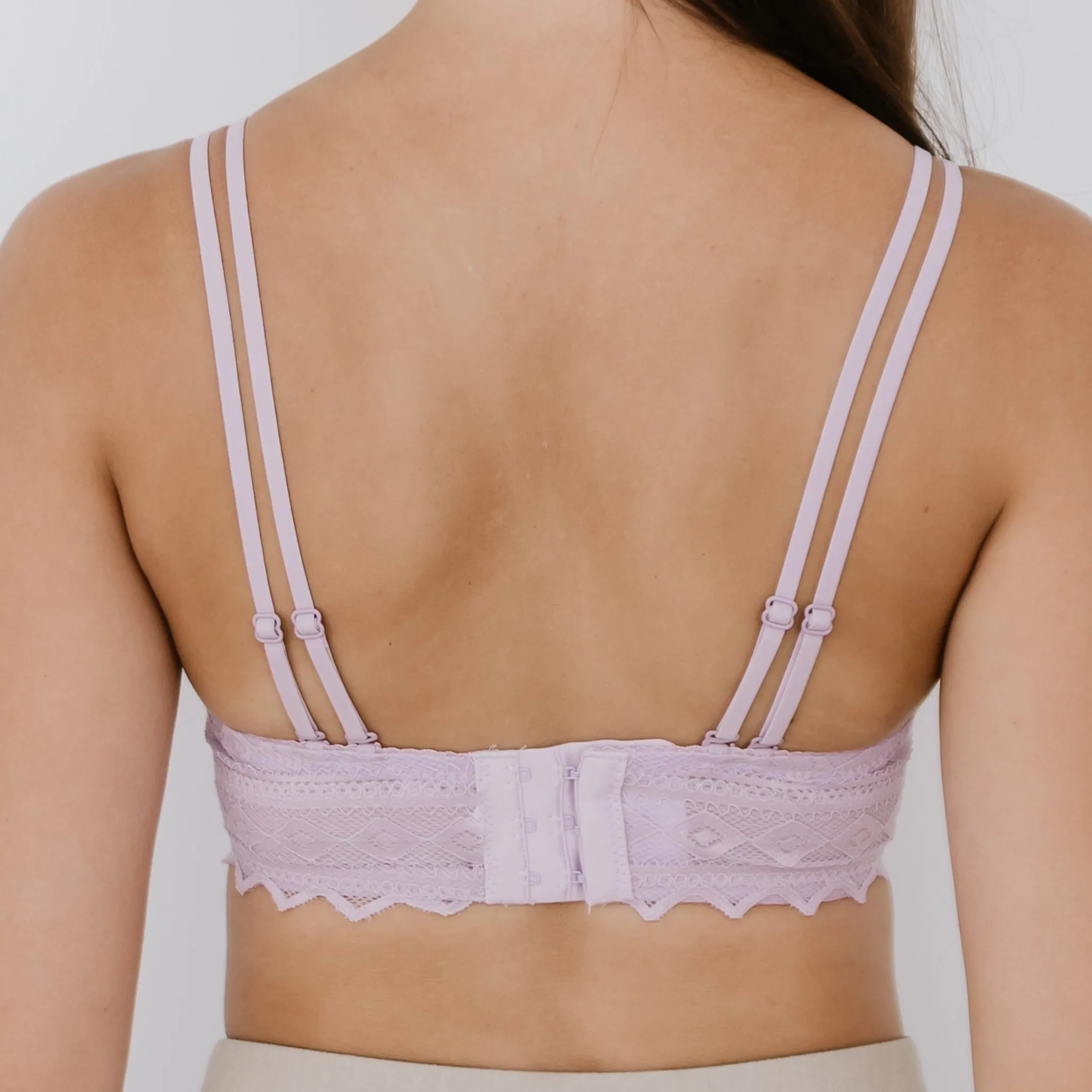 Lace Contour Super Push Up Wireless Bra in Lilac