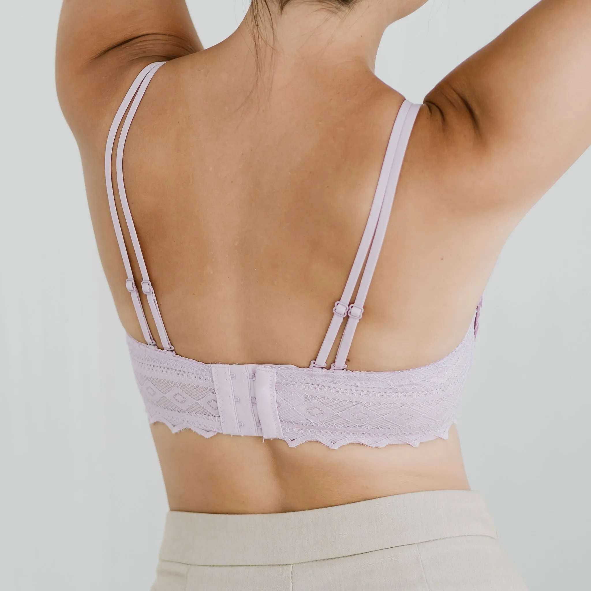 Lace Contour Super Push Up Wireless Bra in Lilac