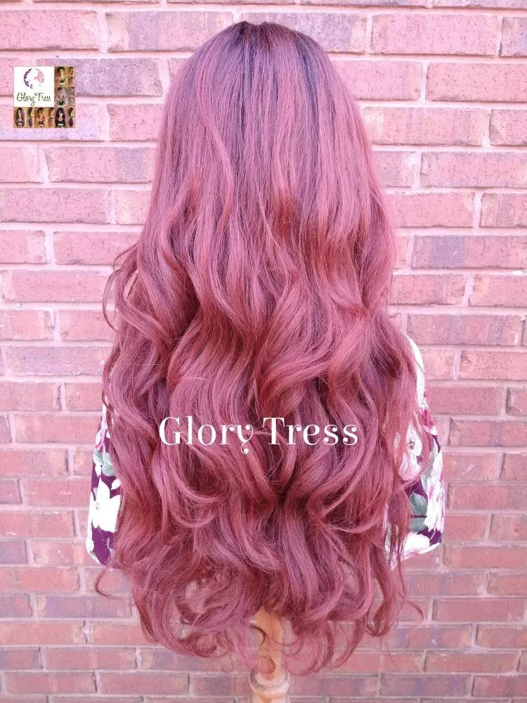 Lace Front Wig, Kinky Curly Lace Front Wig, Natural Yaki Wig, Blown Out Hairstyle, African American Wig, Ombre Copper Red, On Sale // LOVE